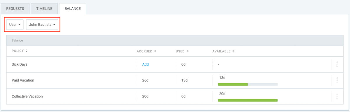 16. Viewing balance of individual users