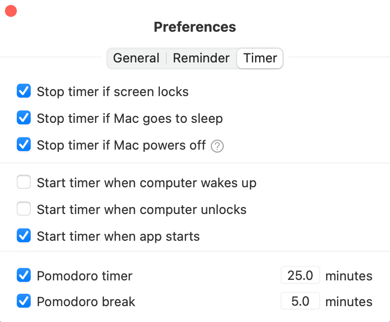 Clockify Preferences