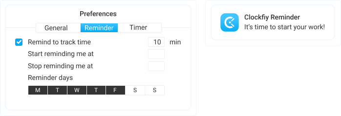 reminder time tracking