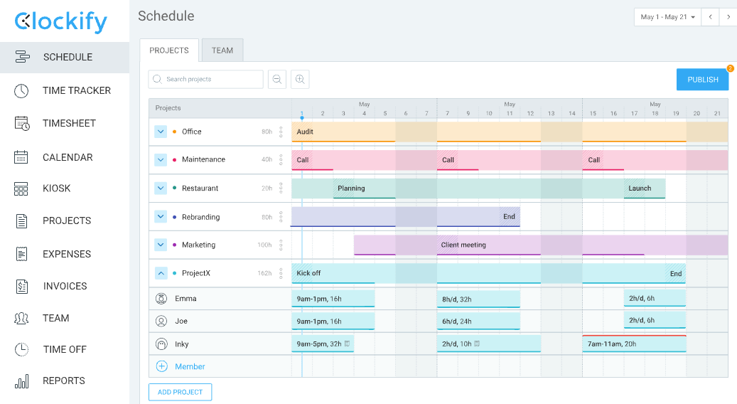 Schedule-goals-Clockify