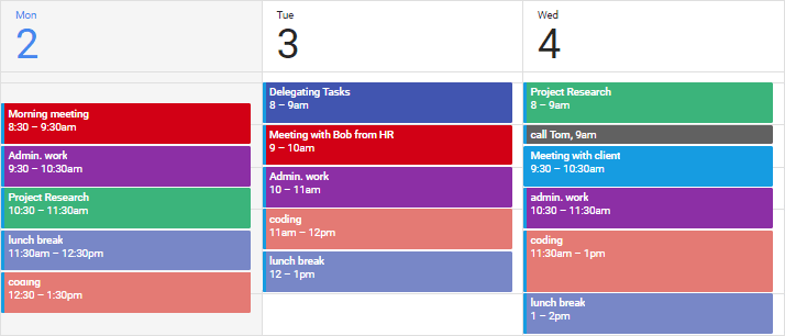 time blocking google calendar